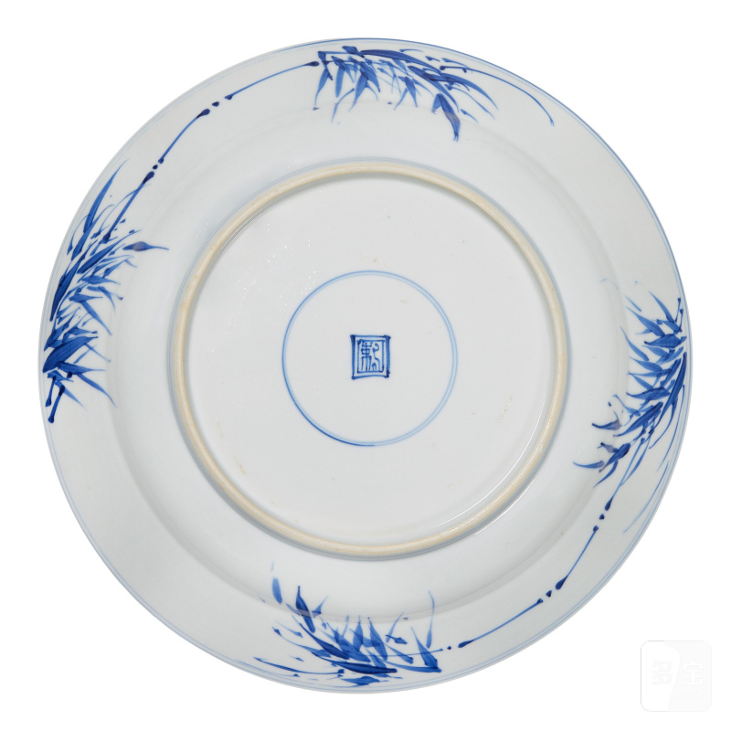 清康熙 青花山水樓臺盤 | A BLUE AND WHITE 'LANDSCAPE' DISH - 图4